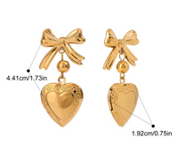 Bow Heart Earrings